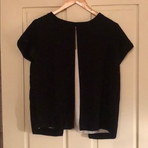 Black and white layered blouse